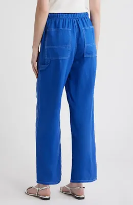 rag & bone rag & bone Atlas Linen Drawstring Carpenter Pants in Royal — Women Winter blue Pants