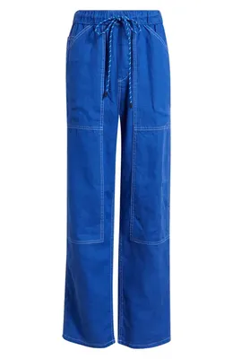 rag & bone rag & bone Atlas Linen Drawstring Carpenter Pants in Royal — Women Winter blue Pants