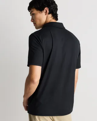 Quince Quince | Men's Flowknit Breeze Performance Polo in True Black — Men Winter black Athletic Tops