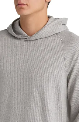 Vince Vince Broken Twill Hoodie in Heather Grey/Off White — Men Summer silver Tops