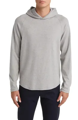 Vince Vince Broken Twill Hoodie in Heather Grey/Off White — Men Summer silver Tops