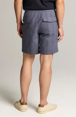 Vince Vince Cove Stripe Cotton & Hemp Shorts in Neue Blue — Men Summer grey Shorts