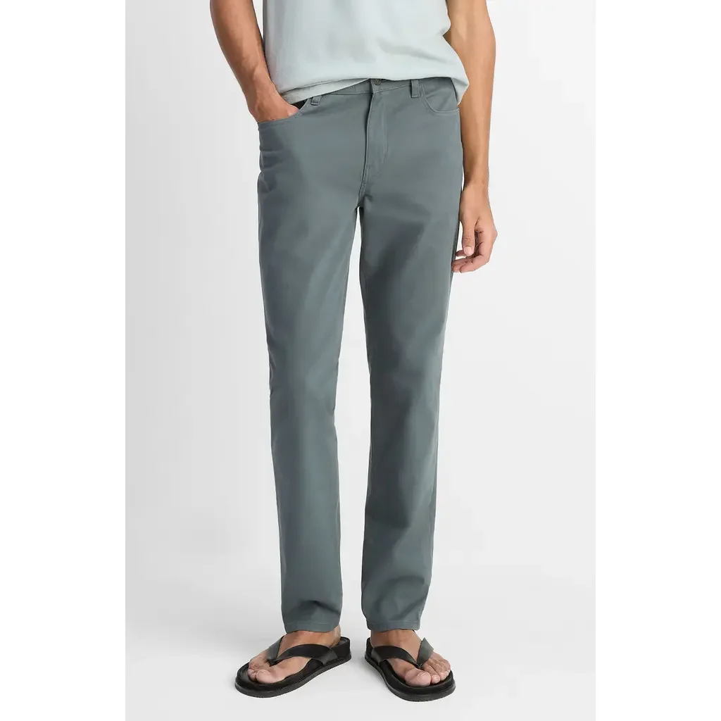 Vince Vince Dylan Slim Fit Peached Stretch Cotton Pants in Harbor Blue — Men Summer grey Pants