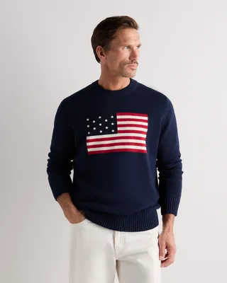 Quince Quince | Men's Flag Sweater in Navy Flag — Men Winter navy Sweaters & Knits