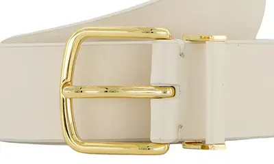 Vince Vince Kaia Leather Belt in Milk — Women Spring ivory Accessories