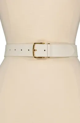Vince Vince Kaia Leather Belt in Milk — Women Spring ivory Accessories