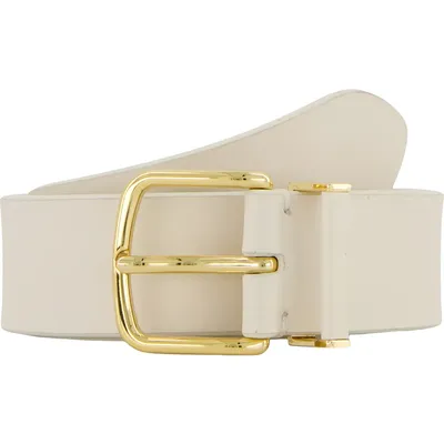 Vince Vince Kaia Leather Belt in Milk — Women Spring ivory Accessories