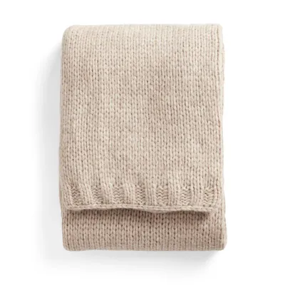 Cuyana Alpaca Chunky Oversized Blanket in beige — Autumn beige