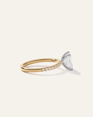 Quince Quince Women's Lab Grown Diamond Emerald Petite Pave Engagement Ring 1.50ct in Yellow Gold — Women Spring white Accessories