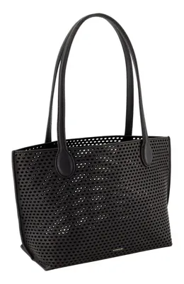 Vince Vince Small Athene Perforated Nappa Leather Tote in Black — Women Winter black Accessories