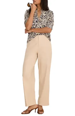 NIC+ZOE NIC+ZOE Contrast Swirl Top in Neutral Multi — Women Autumn ivory Tops