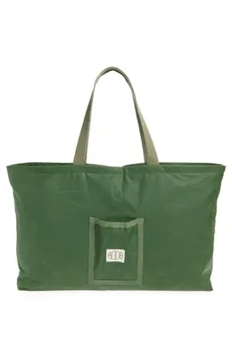 Bode Bode Waxed Cotton Zip Tote in Green — Women Autumn teal Accessories