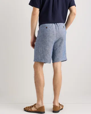 Quince Quince | Men's 100% European Linen Shorts 9" in Chambray Blue in Chambray Blue — Men Summer Shorts