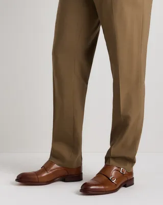 Quince Quince | Men's Italian Leather Monk Strap Oxford in Tobacco — Men Autumn brown Accessories