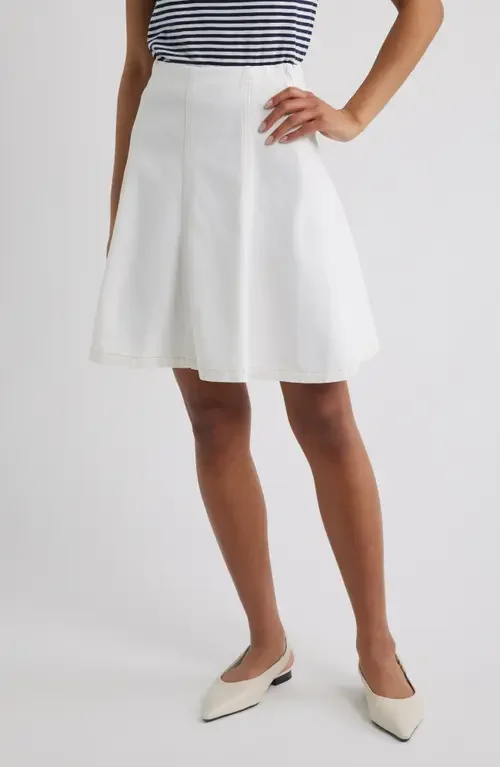 FRAME FRAME The Sway Cotton Skirt in Au Natural Clean — Women Winter white Skirts