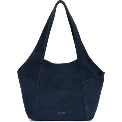 rag & bone rag & bone Small Brayton Suede Shopper in Navy — Women Winter navy Accessories