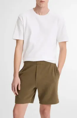 Vince Vince Bouclé Pull-On Shorts in Kalamata — Men Autumn green Shorts