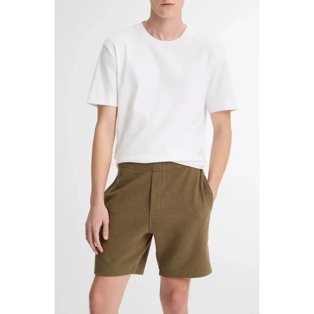 Vince Vince Bouclé Pull-On Shorts in Kalamata — Men Autumn green Shorts