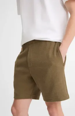Vince Vince Bouclé Pull-On Shorts in Kalamata — Men Autumn green Shorts
