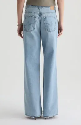 AG Adria Low Rise Baggy Wide Leg Jeans in Soft Focus — Women Summer silver Pants