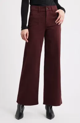 FRAME FRAME Le Slim Modernist Pocket Palazzo Jeans in Cabernet — Women Autumn burgundy Jeans & Denim