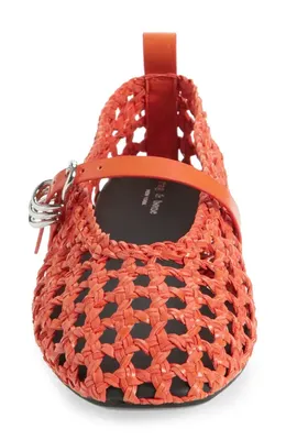 rag & bone rag & bone Spire Woven Mary Jane Flat in Firey Red — Women Autumn coral Shoes