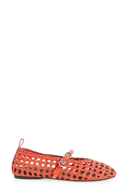 rag & bone rag & bone Spire Woven Mary Jane Flat in Firey Red — Women Autumn coral Shoes