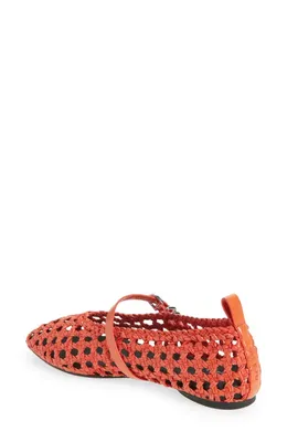 rag & bone rag & bone Spire Woven Mary Jane Flat in Firey Red — Women Autumn coral Shoes