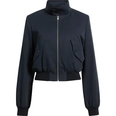 FRAME FRAME The Harrington Cotton Jacket in Navy — Women Winter navy Outerwear