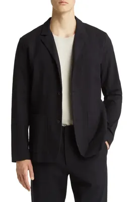 rag & bone rag & bone Linden Stretch Cotton Seersucker Blazer in Black — Men Winter black Blazers