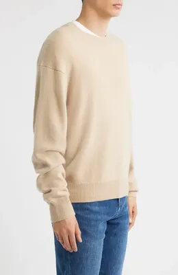 FRAME FRAME Lightweight Cashmere Crewneck Sweater in Summer Beige — Men Autumn beige Tops