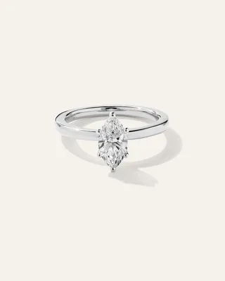 Quince Quince | Women's Lab Grown Diamond Marquise Comfort Fit Engagement Ring 1ct in Platinum — Women Summer white Accessories