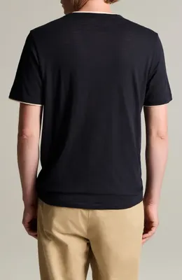 Vince Vince Fine Slub Layered Look Pima Cotton T-Shirt in Coastal/Smock White — Men Winter black Tops