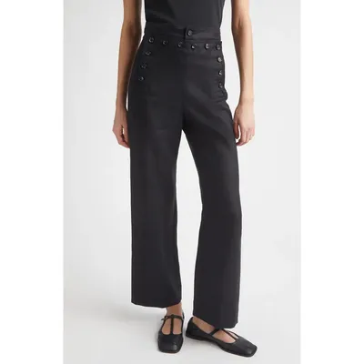 Bode Bode Linen Sailor Trousers in Black — Women Winter black Pants