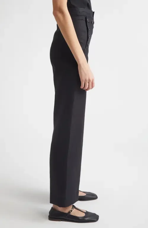 Bode Bode Linen Sailor Trousers in Black — Women Winter black Pants
