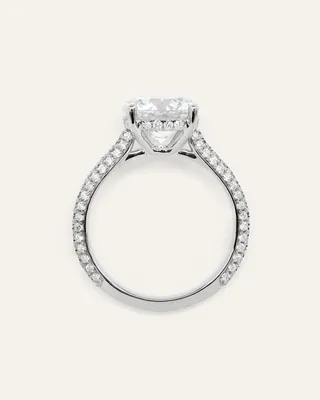 Quince Quince | Women's Lab Grown Diamond Round Pave Cathedral Engagement Ring 3ctw in Platinum — Women Summer white Accessories