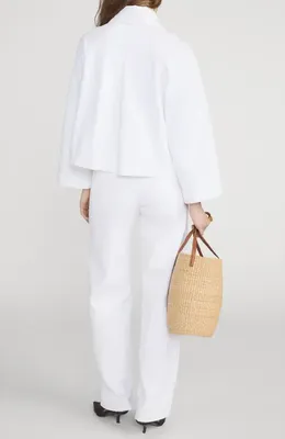 FRAME FRAME The Denim Swing Jacket in Au Natural Clean — Women Winter white Outerwear