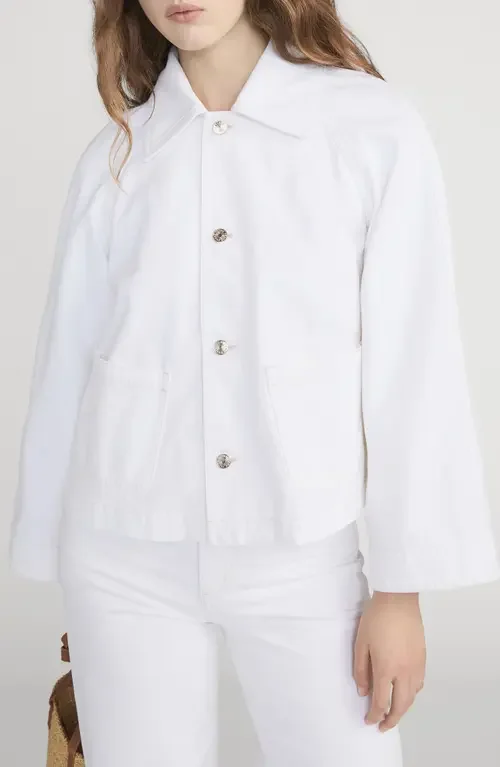 FRAME FRAME The Denim Swing Jacket in Au Natural Clean — Women Winter white Outerwear