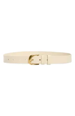 FRAME FRAME Twist Buckle Leather Belt in Bone — Women Spring ivory Accessories