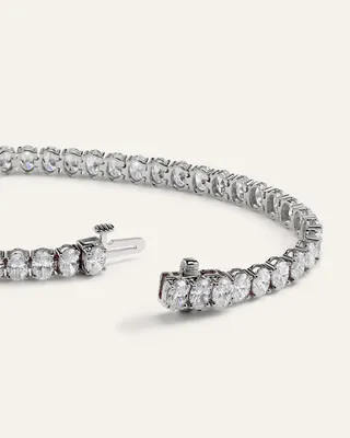 Quince Quince | Women's 14K Gold Lab Grown Diamond North-South Oval Tennis Bracelet 10ctw in White Gold — Women Summer white Accessories
