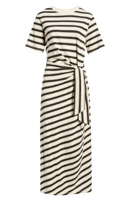 rag & bone rag & bone The Slub Stripe T-Shirt Maxi Dress in Cream Multi — Women Winter black Dresses