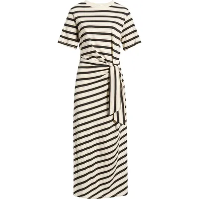 rag & bone rag & bone The Slub Stripe T-Shirt Maxi Dress in Cream Multi — Women Winter black Dresses