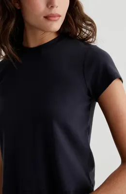 AG AG Sadie Crop T-Shirt in Super Black — Women Winter black Tops