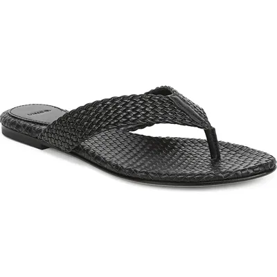 Vince Vince Lotus Flip Flop in Black — Women Winter black Shoes