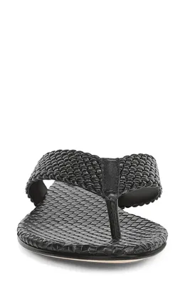 Vince Vince Lotus Flip Flop in Black — Women Winter black Shoes