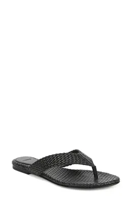 Vince Vince Lotus Flip Flop in Black — Women Winter black Shoes
