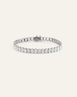 Quince Quince | Women's 14K Gold Lab Grown Diamond North-South Oval Tennis Bracelet 15ctw in White Gold — Women Summer white Accessories