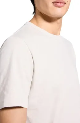 Theory Theory Essential in Cosmos Slub Cotton Tee in Silver Cloud — Men Spring white Tops