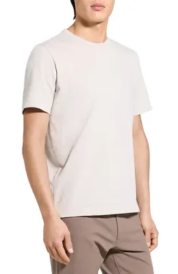 Theory Theory Essential in Cosmos Slub Cotton Tee in Silver Cloud — Men Spring white Tops