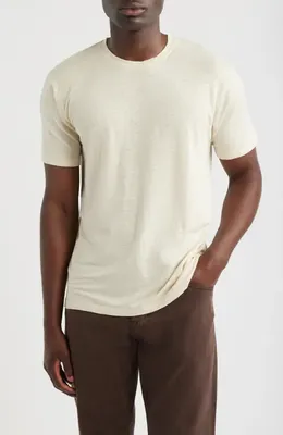 AG AG Bryce Crewneck Stretch Linen T-Shirt in Champagne — Men Spring ivory T-Shirts & Tees